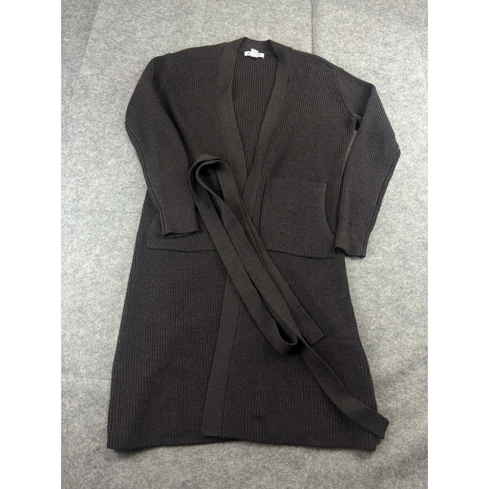 $149 ATHLETA SCENIC WRAP BROWN MERINO WOOL BLEND LONG CARDIGAN SWEATER WOMENS S